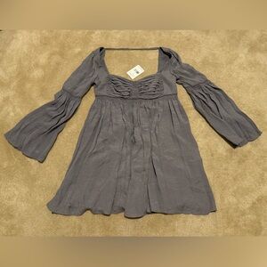 Free People Gray Long Sleeve Dress
